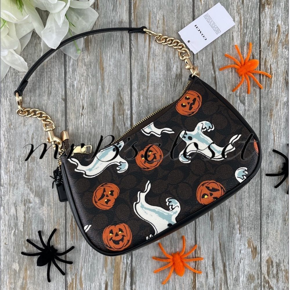 Coach Teri Shoulder Bag In Signature Canvas Halloween Print Purse